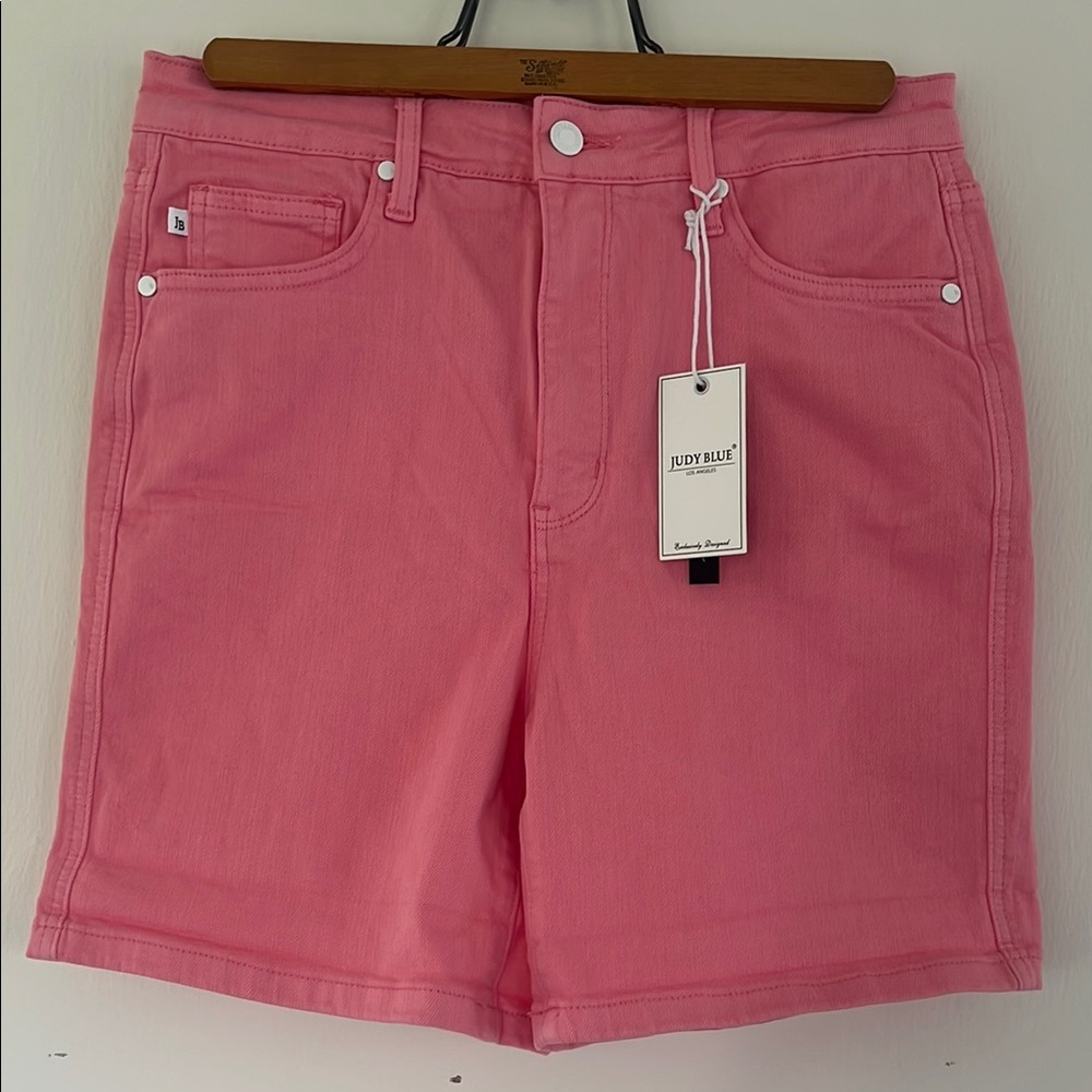 Judy Blue Pink denim Xl Shorts with tummy control nwt Barbiecore
